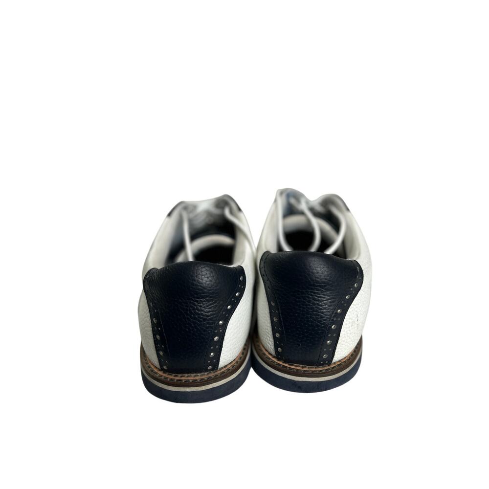 G/FORE Men's Saddle Gallivanter Golf Shoes Size 13 White & Navy Preppy - Picture 2 of 8